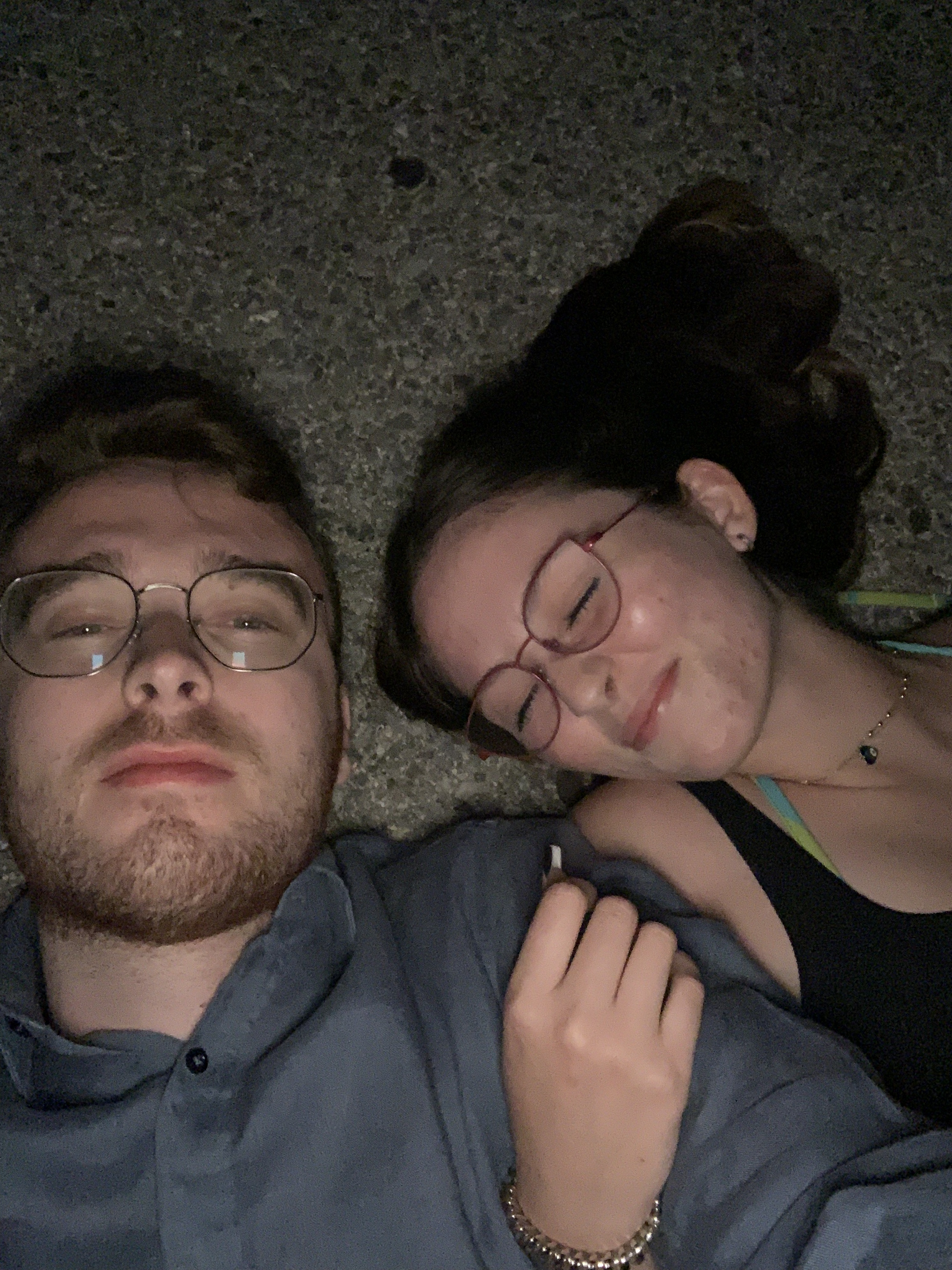 … Laying in the road together